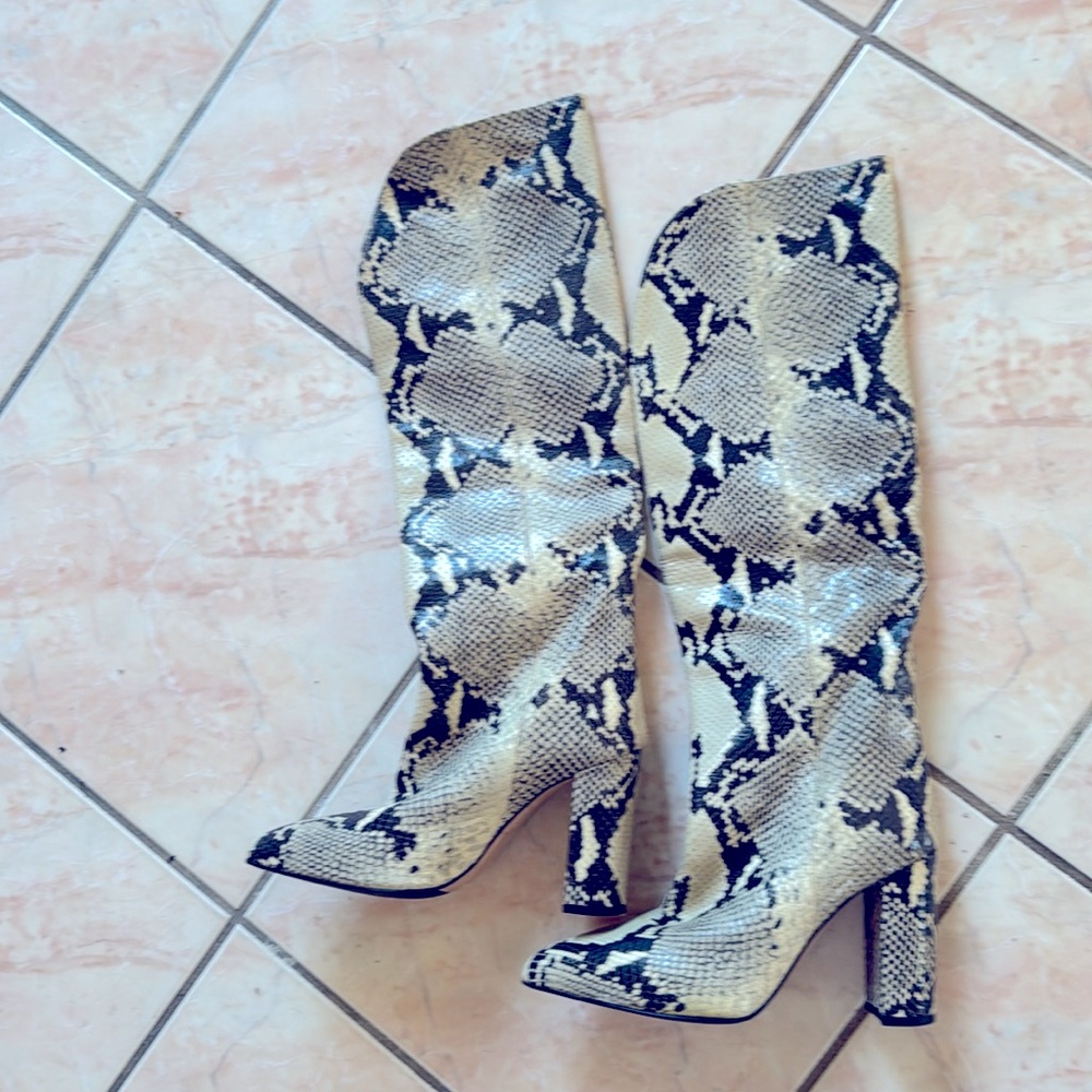 Italian designer snakeskin boots
